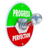 Progress or Perfection Toggle Switch Choose Moving Forward vector illustration Progress or Perfection Toggle Switch Choose Moving Forward vector illustration