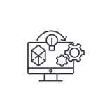 Project implementation linear icon concept. Project implementation line vector sign, symbol, illustration. royalty free illustration Project implementation linear icon concept. Project implementation line vector sign, symbol, illustration. royalty free illustration