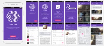 Projekt wisząca ozdoba app, UI, UX, GUI royalty ilustracja Projekt wisząca ozdoba app, UI, UX, GUI royalty ilustracja