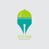 Projeto do logotipo do alimento da nota ilustração royalty free Projeto do logotipo do alimento da nota ilustração royalty free
