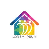 Projeto do logotipo do lar comunitário ilustração royalty free Projeto do logotipo do lar comunitário ilustração royalty free