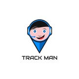 Projeto do vetor do logotipo do homem da trilha ilustração stock Projeto do vetor do logotipo do homem da trilha ilustração stock