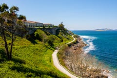 Promenade de Monte Boi, Baiona photo libre de droits Promenade de Monte Boi, Baiona photo libre de droits
