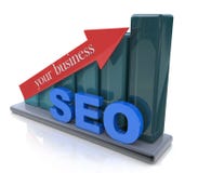 Promoción de SEO en su negocio stock de ilustración Promoción de SEO en su negocio stock de ilustración