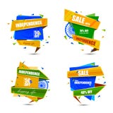 Promozione e pubblicità di vendita per quindicesimo August Happy Independence Day dell'India illustrazione di stock Promozione e pubblicità di vendita per quindicesimo August Happy Independence Day dell'India illustrazione di stock