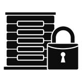 Protected server icon, simple style stock illustration Protected server icon, simple style stock illustration