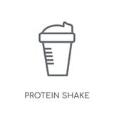 Protein shake linear icon. Modern outline Protein shake logo con royalty free illustration Protein shake linear icon. Modern outline Protein shake logo con royalty free illustration