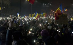 Protest against corruption reforms in Bucharest stock photography Protest against corruption reforms in Bucharest stock photography