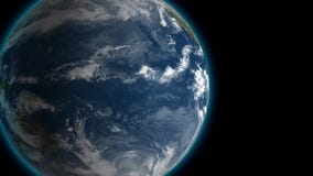Przechodzić piękną płodozmienną planetą Ziemską daleko od i wolno ruszać się z gwiazdami w przestrzeni Pełny HD materiał filmowy royalty ilustracja Przechodzić piękną płodozmienną planetą Ziemską daleko od i wolno ruszać się z gwiazdami w przestrzeni Pełny HD materiał filmowy royalty ilustracja