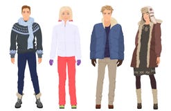 Przystojni młodzi faceci z pięknymi dziewczyna modelami w zimie grżą przypadkowych nowożytnych mod ubrania odizolowywających Ludz ilustracja wektor Przystojni młodzi faceci z pięknymi dziewczyna modelami w zimie grżą przypadkowych nowożytnych mod ubrania odizolowywających Ludz ilustracja wektor