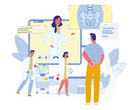 Przyszłościowych opiek zdrowotnych technologii Płaski Wektorowy pojęcie royalty ilustracja Przyszłościowych opiek zdrowotnych technologii Płaski Wektorowy pojęcie royalty ilustracja