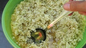 Préparez une baie plus ancienne que la fleur se dirige à faire la confiture de lui têtes de fleur plus anciennes de mélange sous banque de vidéos Préparez une baie plus ancienne que la fleur se dirige à faire la confiture de lui têtes de fleur plus anciennes de mélange sous banque de vidéos