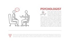 Psycholog, konsultanta wektoru linii ikona, znak, royalty ilustracja Psycholog, konsultanta wektoru linii ikona, znak, royalty ilustracja