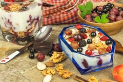 Pudding med havremjölet och den svarta vinbäret Sommarfriskhet av ny frukt sund snacking royaltyfri bild Pudding med havremjölet och den svarta vinbäret Sommarfriskhet av ny frukt sund snacking royaltyfri bild