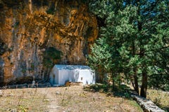 Pueblo desplazado Samaria en Samaria Gorge, Grecia foto de archivo Pueblo desplazado Samaria en Samaria Gorge, Grecia foto de archivo
