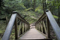 Puente de madera, bosque del estado de las colinas de Hocking imagenes de archivo Puente de madera, bosque del estado de las colinas de Hocking imagenes de archivo
