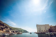 Puerto del barco de Dubrovnik Foto de archivo Puerto del barco de Dubrovnik Foto de archivo