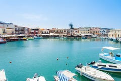 Puerto veneciano de Rethymno fotografía de archivo libre de regalías Puerto veneciano de Rethymno fotografía de archivo libre de regalías