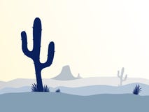 Puesta del sol del desierto del cacto stock de ilustración Puesta del sol del desierto del cacto stock de ilustración