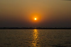 Puesta del sol en el Océano Índico GOA fotografía de archivo libre de regalías Puesta del sol en el Océano Índico GOA fotografía de archivo libre de regalías