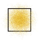 Pulverizador do brilho do ouro com quadro Vetor dourado dos sparkles isolado no fundo Textura da poeira de estrela, lig ilustração royalty free Pulverizador do brilho do ouro com quadro Vetor dourado dos sparkles isolado no fundo Textura da poeira de estrela, lig ilustração royalty free