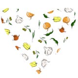 Fruit and vegetables pattern, colorfull on white background vector illustration Fruit and vegetables pattern, colorfull on white background vector illustration