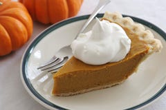 Pumpkin Pie Slice With Fork Stock Photos Pumpkin Pie Slice With Fork Stock Photos