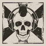 Punk vector uitstekend grungeontwerp van de schedelmuziek vector illustratie Punk vector uitstekend grungeontwerp van de schedelmuziek vector illustratie