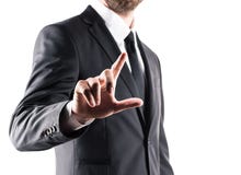 Punto di vista potato dell'uomo d'affari in vestito che indica con il dito fotografia stock libera da diritti Punto di vista potato dell'uomo d'affari in vestito che indica con il dito fotografia stock libera da diritti