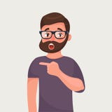 Puntos sorprendidos del hombre de la barba del inconformista Noticias increíbles o calientes Sugerencia impactante Ilustración de libre illustration Puntos sorprendidos del hombre de la barba del inconformista Noticias increíbles o calientes Sugerencia impactante Ilustración de libre illustration