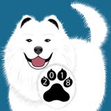 Puppy animal tattoo of Chinese New Year of the Dog samoyed file organized in layers for easy editing. stock illustration Puppy animal tattoo of Chinese New Year of the Dog samoyed file organized in layers for easy editing. stock illustration