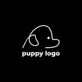 puppy logo line art style concept branding. vector illustration puppy logo line art style concept branding. vector illustration