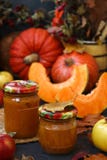 Puree bani i jabłka dla dzieci lokalizować w bankach przeciw ciemnemu tłu, zdjęcie stock Puree bani i jabłka dla dzieci lokalizować w bankach przeciw ciemnemu tłu, zdjęcie stock