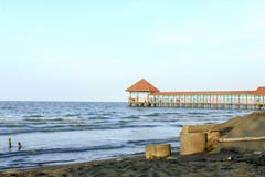 Purin Beach Pier in Tegal regency, Indonesia. stock images Purin Beach Pier in Tegal regency, Indonesia. stock images