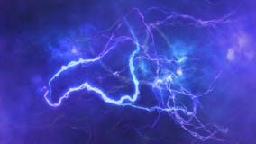 Purple and Blue Lightning Streaks Cloudy Atmosphere 4K Loop