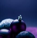 Purple Christmas Baubles As Festive Winter Holiday Background Royalty Free Stock Photo