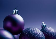Purple Christmas Baubles As Festive Winter Holiday Background Royalty Free Stock Photography