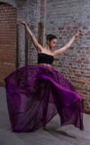 Purple floating tissue on a beautiful dancer