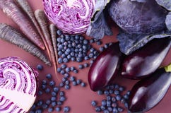 Purple Fruits And Vegetables Royalty Free Stock Photography