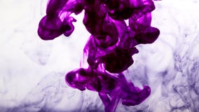 Purple ink in water isolated