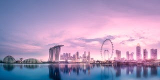 Business district and Marina bay in Singapore Stock Photo Business district and Marina bay in Singapore Stock Photo
