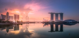 Business district and Marina bay in Singapore Stock Photos Business district and Marina bay in Singapore Stock Photos