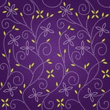 Purple swirl floral seamless pattern