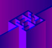 Purpurfärgad bakgrund med labyrinten 3d vektor illustrationer Purpurfärgad bakgrund med labyrinten 3d vektor illustrationer