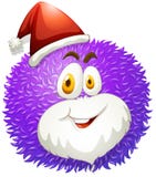 Purpurowa puszysta piłka z Santa kapeluszem ilustracja wektor Purpurowa puszysta piłka z Santa kapeluszem ilustracja wektor