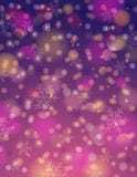 Purpurowy tło z płatkiem śniegu i bokeh, wektor royalty ilustracja Purpurowy tło z płatkiem śniegu i bokeh, wektor royalty ilustracja
