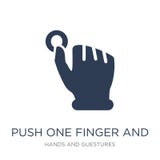 Push one finger and wait icon. Trendy flat vector Push one finger and wait icon on white background from Hands and guestures coll vector illustration Push one finger and wait icon. Trendy flat vector Push one finger and wait icon on white background from Hands and guestures coll vector illustration