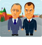 putin de medvedev illustration de vecteur putin de medvedev illustration de vecteur