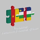 Puzzle 3D della bandiera del Camerun e della bandiera centrafricana con testo: Amicizia Camerun & centrafricano Concetto di amich illustrazione di stock Puzzle 3D della bandiera del Camerun e della bandiera centrafricana con testo: Amicizia Camerun & centrafricano Concetto di amich illustrazione di stock