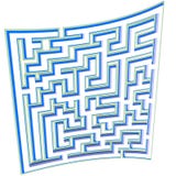 Puzzle della priorità bassa della pagina della cianografia di programma del labirinto illustrazione vettoriale Puzzle della priorità bassa della pagina della cianografia di programma del labirinto illustrazione vettoriale